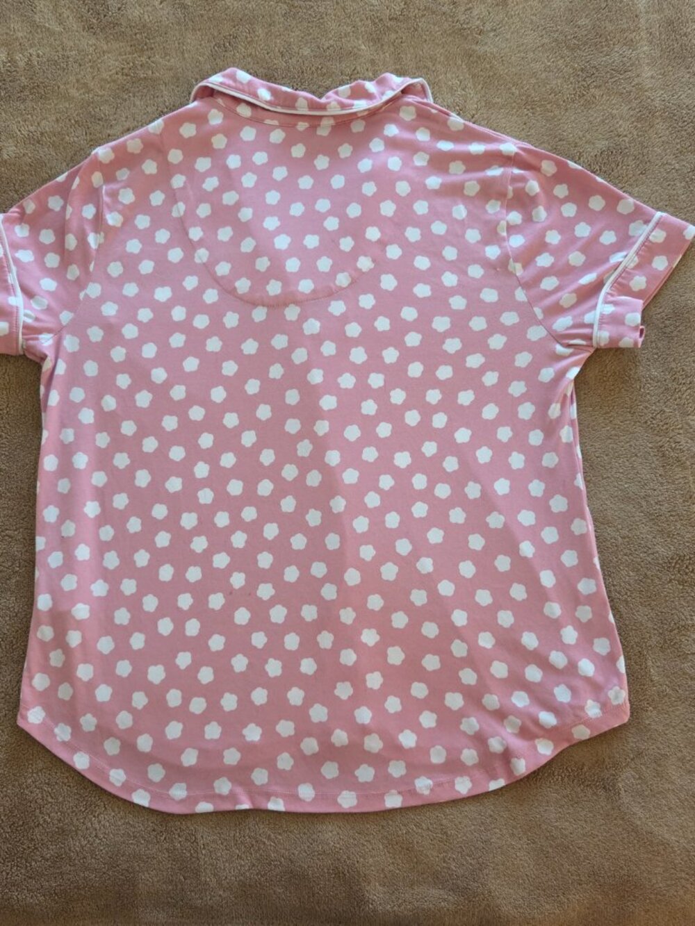 Kate Spade Pajama Set Size S Pink Clouds Short Sleeve Wide Capris ID SKYKH Cozy - Picture 5 of 14